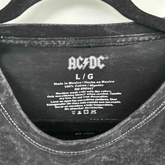 2/$12 AC/DC Graphic Cropped Top - Picture 2 of 3
